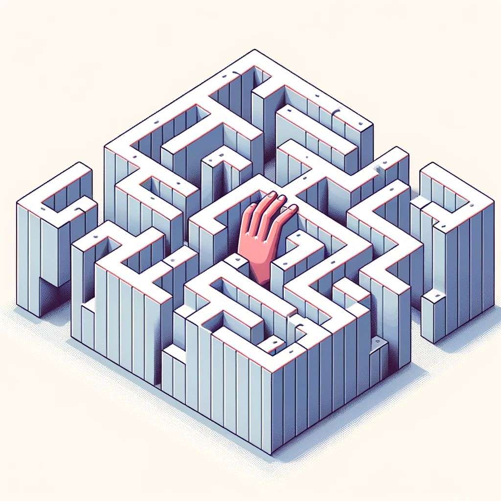 a representation of anxiety, isometric art